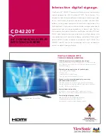 Предварительный просмотр 1 страницы ViewSonic CD4220T Specification Sheet