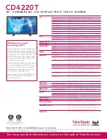 Предварительный просмотр 2 страницы ViewSonic CD4220T Specification Sheet