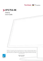 Предварительный просмотр 1 страницы ViewSonic ColorPro VP2756-4K User Manual