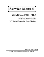 Предварительный просмотр 1 страницы ViewSonic E70F - 17" CRT Display Service Manual