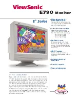 Preview for 1 page of ViewSonic E790 - 19" CRT Display Specifications