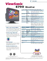 Preview for 2 page of ViewSonic E790 - 19" CRT Display Specifications