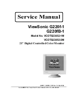 Preview for 1 page of ViewSonic G220f-1 Service Manual