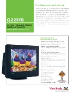Preview for 1 page of ViewSonic G225fB - 21" 2048X1536 Perflat Blk Crt Specification