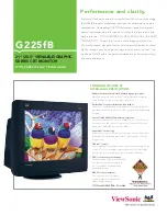 ViewSonic G225fB - 21" 2048X1536 Perflat Blk Crt Specification предпросмотр