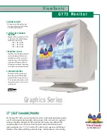 Предварительный просмотр 1 страницы ViewSonic G773 - 17" CRT Display Specifications