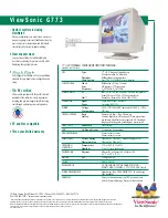 Preview for 2 page of ViewSonic G773 - 17" CRT Display Specifications