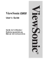 Preview for 1 page of ViewSonic G800 - 20" CRT Display User Manual