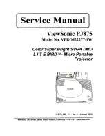 ViewSonic LITE BIRD PJ875 VPROJ22277-1W Service Manual предпросмотр