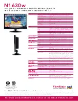 Preview for 2 page of ViewSonic N1630W - 16" LCD TV Specifications