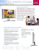 Preview for 1 page of ViewSonic N1800TV - 18" LCD TV Specifications