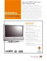 Предварительный просмотр 1 страницы ViewSonic N2600W Specifications