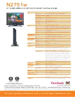 Preview for 2 page of ViewSonic N2751w Specifications