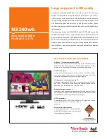 Preview for 1 page of ViewSonic N3240wb Specifications