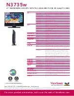 Предварительный просмотр 2 страницы ViewSonic N3735W - 37" LCD TV Specifications