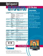 Предварительный просмотр 2 страницы ViewSonic Optiquest Q170 Brochure & Specs