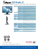 Preview for 2 page of ViewSonic Optiquest Q19WB-2 Specifications