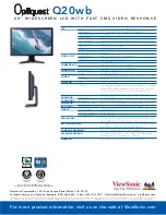 Preview for 2 page of ViewSonic Optiquest Q20WB Specifications