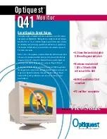 Preview for 1 page of ViewSonic Optiquest Q41 Specifications