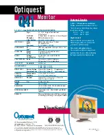 Preview for 2 page of ViewSonic Optiquest Q41 Specifications