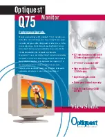 Preview for 1 page of ViewSonic Optiquest Q75 Specifications
