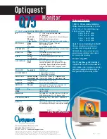 Preview for 2 page of ViewSonic Optiquest Q75 Specifications