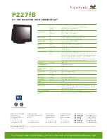 Preview for 2 page of ViewSonic P227FB Specifications