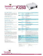 Предварительный просмотр 2 страницы ViewSonic PJ250 - XGA DLP Projector Specifications