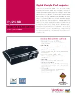 ViewSonic PJ258D - XGA DLP Projector Specification предпросмотр