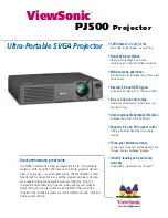 Предварительный просмотр 1 страницы ViewSonic PJ500 Brochure & Specs