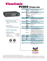 Предварительный просмотр 2 страницы ViewSonic PJ500 Brochure & Specs