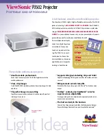 ViewSonic PJ502 Brochure & Specs предпросмотр