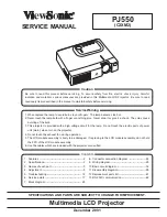 ViewSonic PJ550 - LCD Projector XGA Service Manual предпросмотр