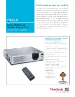 Предварительный просмотр 1 страницы ViewSonic PJ552 Specification Sheet