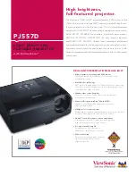 Предварительный просмотр 1 страницы ViewSonic PJ557D - XGA DLP Projector Specifications