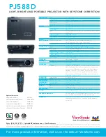 Предварительный просмотр 2 страницы ViewSonic PJ588D - DLP Hi-Brightness Portable Projector Specification Sheet