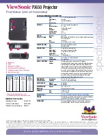 Preview for 2 page of ViewSonic PJ650 Specification Sheet