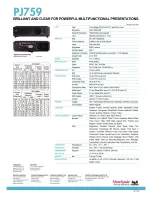 Предварительный просмотр 2 страницы ViewSonic PJ759 - 63 Tft LCD Projector Specification Sheet