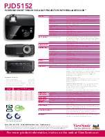 Предварительный просмотр 2 страницы ViewSonic PJD5152 Specification Sheet