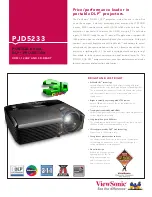 ViewSonic PJD5233 Specification preview