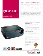 Предварительный просмотр 1 страницы ViewSonic PJD6210-3D - XGA DLP Projector Specification