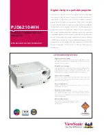 Предварительный просмотр 1 страницы ViewSonic PJD6210-WH Specification Sheet