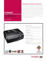 Предварительный просмотр 1 страницы ViewSonic PJD6221 - 2700 Lumens XGA DLP Projector Specification Sheet