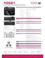 Предварительный просмотр 2 страницы ViewSonic PJD6221 - 2700 Lumens XGA DLP Projector Specification Sheet