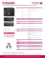 Preview for 2 page of ViewSonic PJD6230 - XGA DLP Projector Specifications