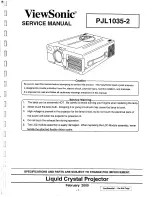 Preview for 4 page of ViewSonic PJL1035 - LCD Projector SXGA Service Manual