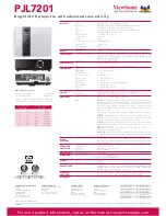 Preview for 2 page of ViewSonic PJL7201 Specification Sheet