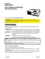 Preview for 6 page of ViewSonic PJL7211 User Manual