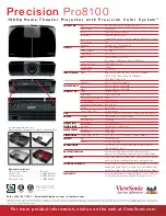 Предварительный просмотр 2 страницы ViewSonic Pro8100 Specification Sheet