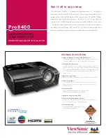 ViewSonic Pro8400 Series VS13647 Specification Sheet предпросмотр